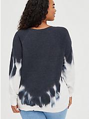 Plus Size Sweatshirt - Cozy Fleece Eagle Tie-Dye Black & White, TIE DYE-BLACK, alternate