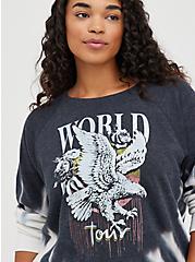 Plus Size Sweatshirt - Cozy Fleece Eagle Tie-Dye Black & White, TIE DYE-BLACK, alternate