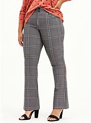 Mid-Rise Trouser - Luxe Ponte Plaid Grey, OTHER PRINTS, hi-res