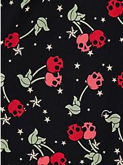 Raglan Babydoll Dress - Ponte Skull Cherry Black, CHERRY  BLACK, alternate