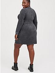 Pullover Dress - Cozy Fleece Black Mineral Wash, DEEP BLACK, alternate