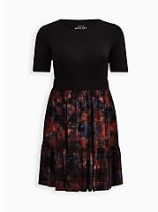 Plus Size Tiered Midi Dress - Super Soft & Challis Multi Plaid , , hi-res
