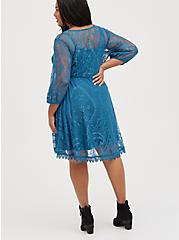 Plus Size Skater Dress - Lace Blue, MIDNIGHT, alternate