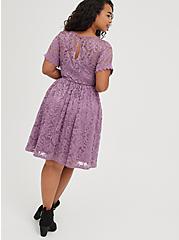 Plus Size Skater Dress - Lace Purple, VIOLET, alternate