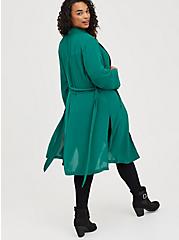Plus Size Trench Jacket - Georgette Green, EVERGREEN, alternate