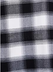 Plus Size Anorak - Brushed Flannel Plaid Black & White , MULTI, alternate