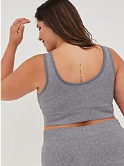 Scoop Neck Seamless Bralette - Ribbed Heather Grey, CHARCOAL HEATHER, alternate