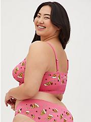 Plus Size Lightly Padded Bralette - Seamless Pizza Hearts Pink , PIZZA MY HEART- PINK, alternate