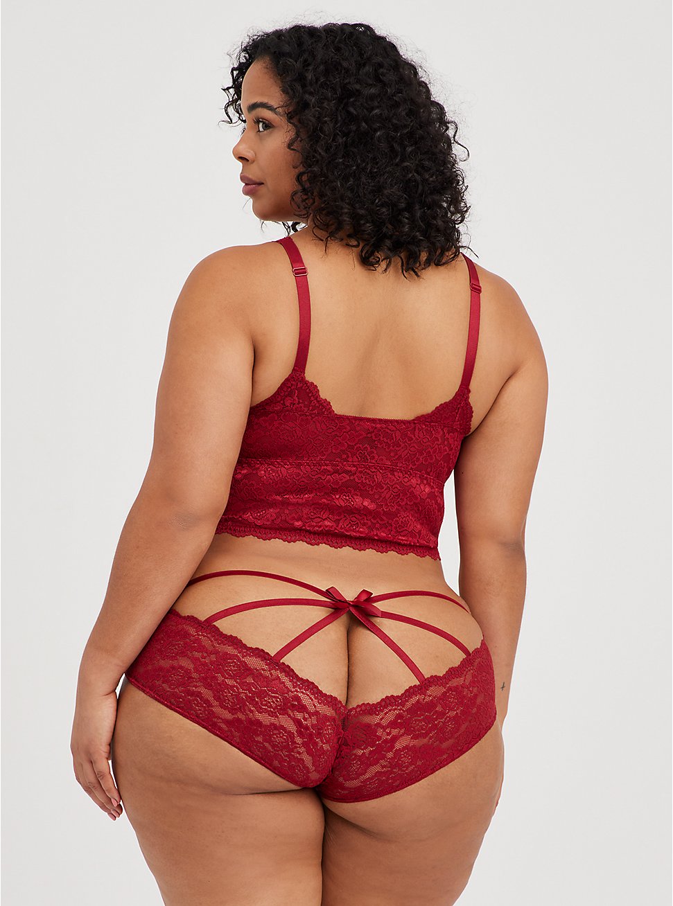 Lace Cage Back Hipster Panty - Red, BIKING RED, hi-res