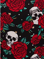 Lattice-Back Brief Panty -  Microfiber Roses & Skulls Black, TATTOO ROSES AND SKULLS- BLACK, alternate