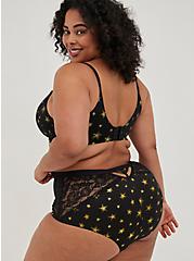Microfiber And Lace High-Rise Cheeky Panty, HALO BLACK STAR, alternate