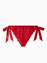 Plus Size Tanga Panty - Lace Side Bow Red , JESTER RED, hi-res