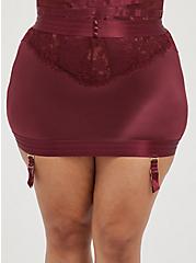 Plus Size Garter Skirt - Satin Wine, ZINFANDEL, alternate