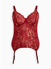 Underwire Bustier - Lace Red & Gold, BIKING RED, hi-res