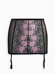 Boudoir Garter Skirt - Lace Purple & Black, LAVENDER MIST, hi-res