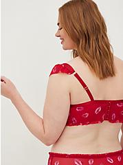 Unlined Underwire Bralette - Mesh Ruffle Lips Red, HOLIDAY LIPS, alternate