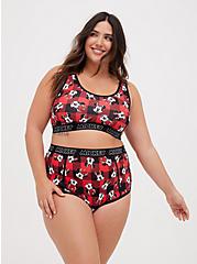 Disney High Waist Cheeky Panty - Cotton Mickey Mouse Plaid Red, MULTI, alternate
