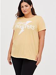 Plus Size Classic Fit Crew Tee - Foo Fighters Mustard Yellow, MUSTARD HEATHER, hi-res