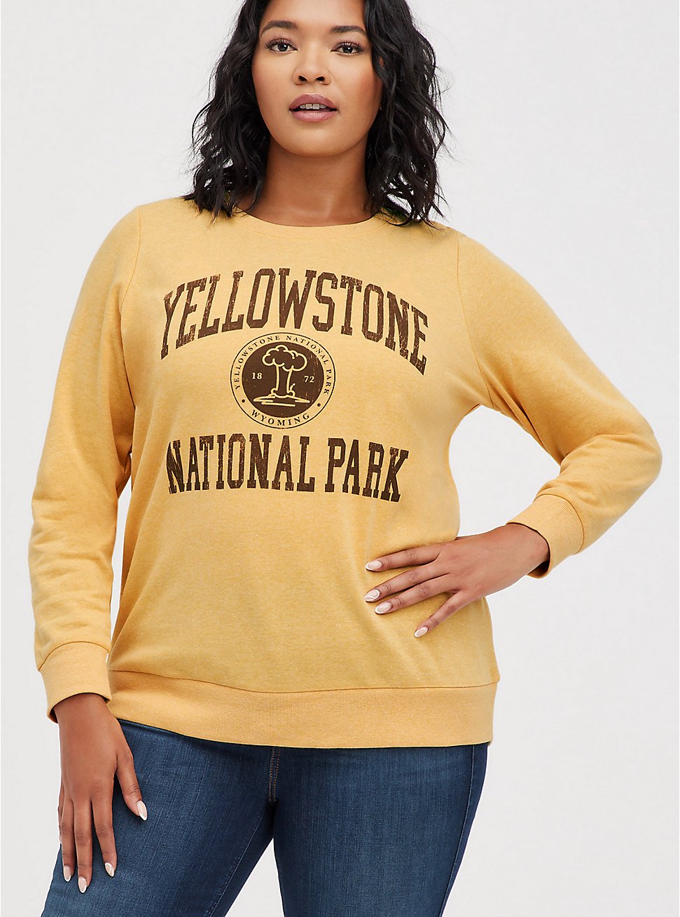 Sweatshirt - Cozy Fleece Yellowstone Yellow, GOLDEN YELLOW, hi-res