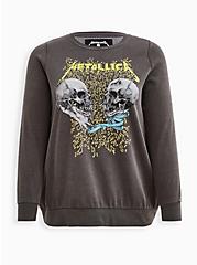 Sweatshirt - Cozy Fleece Metallica Mineral Wash Black, GREY, hi-res