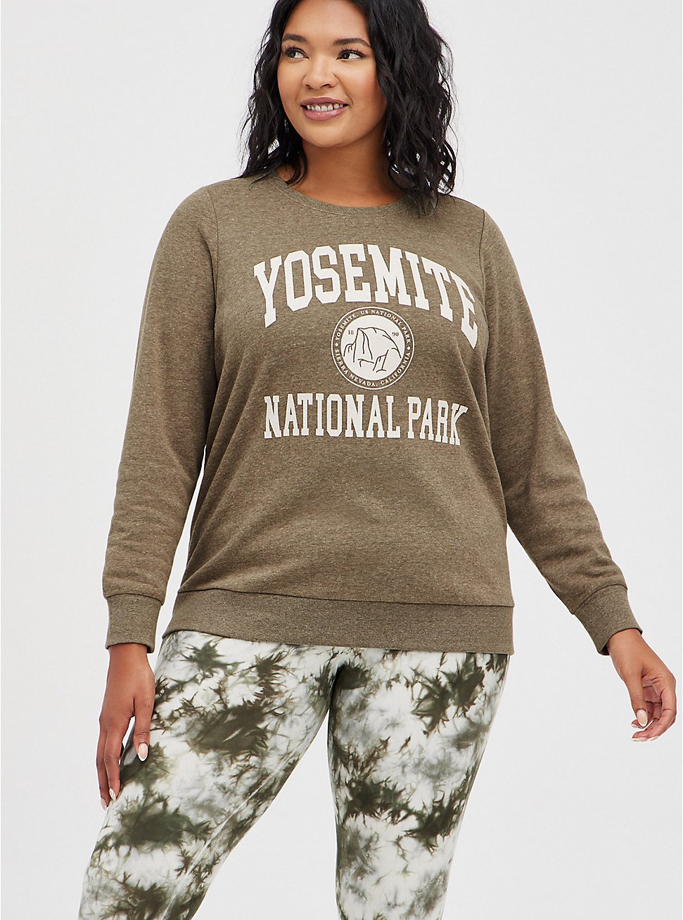Sweatshirt - Cozy Fleece Yosemite Dusty Olive, DEEP DEPTHS, hi-res