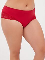Plus Size Seamless Flirt Cheeky Panty - Nylon Red, JESTER RED, hi-res