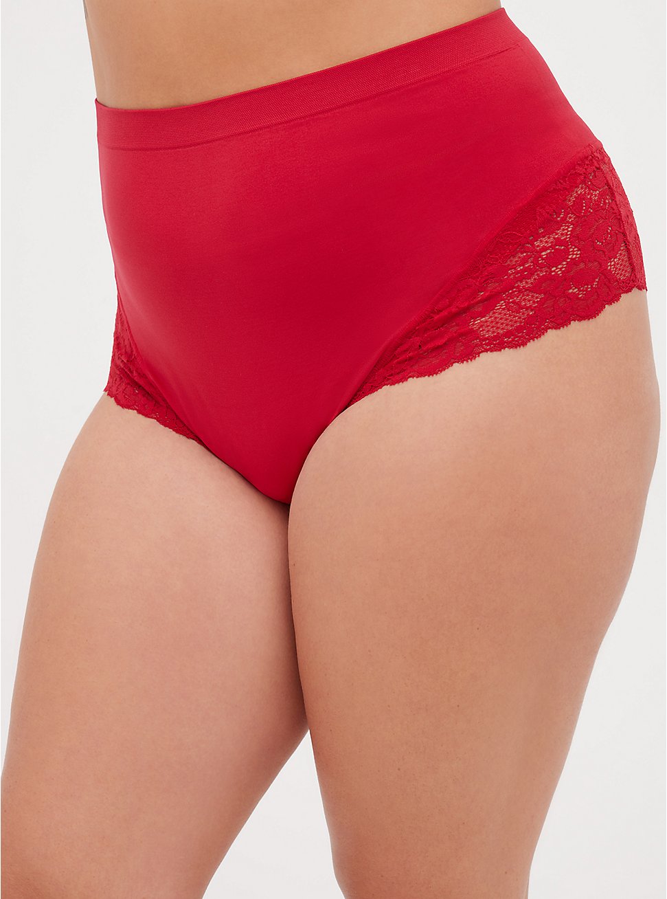 Plus Size Seamless Flirt High Waist Cheeky Panty - Red, JESTER RED, hi-res