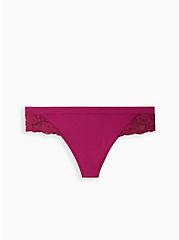 Plus Size Seamless Flirt Thong Panty - Pink, NAVARRA, hi-res