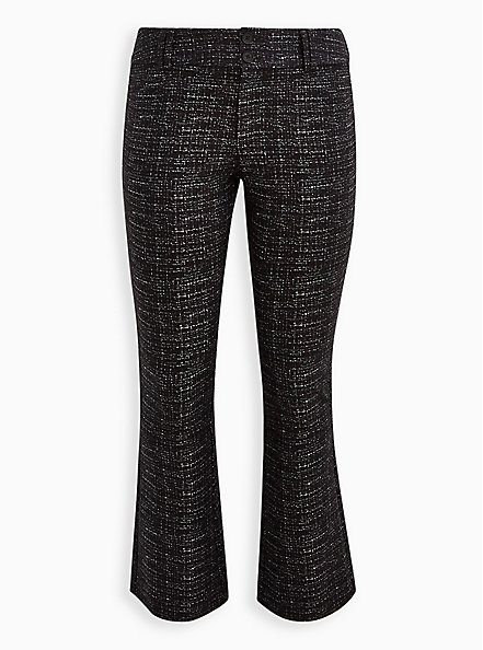 Mid-Rise Trouser - Luxe Ponte Tweed Black, MULTI, hi-res
