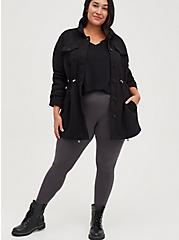 Plus Size Shacket - Fleece Black, DEEP BLACK, alternate