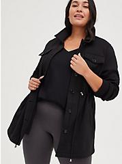 Plus Size Shacket - Fleece Black, DEEP BLACK, hi-res