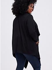 Plus Size Drape Kimono - Brushed Ponte Black, DEEP BLACK, alternate