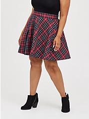 Mini Twill Pleated Skater Skirt, , hi-res