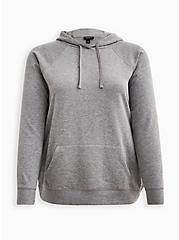 Plus Size Pullover Hoodie - Everyday Fleece Grey, HEATHER GREY, hi-res