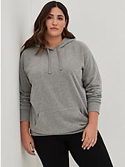 Plus Size Pullover Hoodie - Everyday Fleece Grey, HEATHER GREY, hi-res