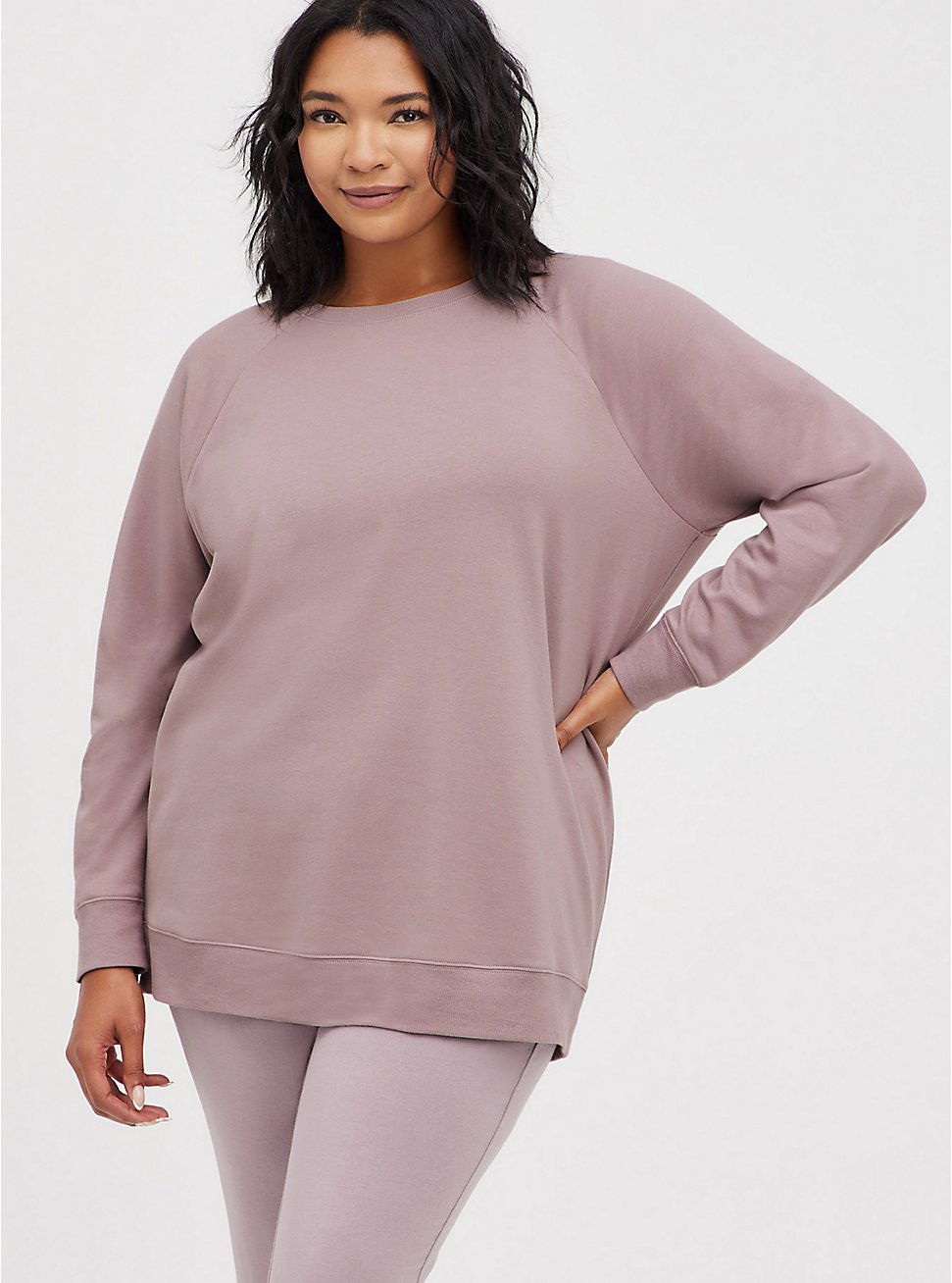 Raglan Sweatshirt - Ultra Soft Fleece Purple, PURPLE, hi-res