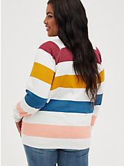 Plus Size Raglan Sweatshirt -  Cozy Fleece Multi Stripe, OTHER PRINTS, alternate
