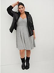 Plus Size Skater Dress - Super Soft Plush Grey, HEATHER GREY, alternate