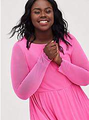 Ruffle Tiered Mini Dress - Mesh Pink, PINK GLO, hi-res