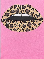 Plus Size Vintage Tee - Triblend Jersey Leopard Lips Hot Pink, PINK GLO, alternate