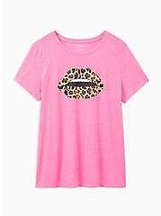 Vintage Tee - Triblend Jersey Leopard Lips Hot Pink, PINK GLO, hi-res