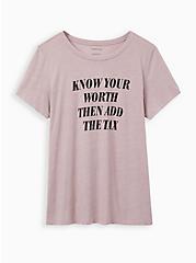 Plus Size Vintage Tee - Triblend Jersey Know Your Worth Purple, PURPLE, hi-res