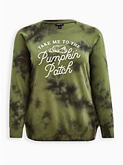 Sweatshirt - Cozy Fleece Pumpkin Patch Tie Dye Green, GREEN, hi-res