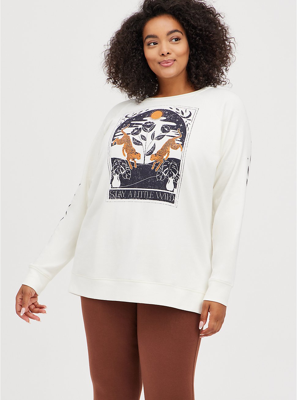 Relaxed Tunic Sweatshirt - Ultra Soft Fleece Wild Tarot Ivory, MARSHMALLOW, hi-res