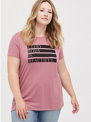 Plus Size Everyday Tee - Signature Jersey Every Body Is Beautiful Rose, MESA ROSA, hi-res