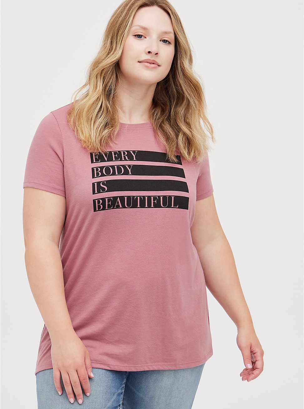 Everyday Tee - Signature Jersey Every Body Is Beautiful Rose, MESA ROSA, hi-res