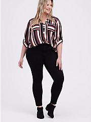 Harper - Georgette Pullover Blouse Black & Pink Stripe, STRIPE-BLACK, alternate