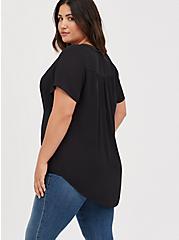 Plus Size Embellished Blouse - Georgette Black, DEEP BLACK, alternate