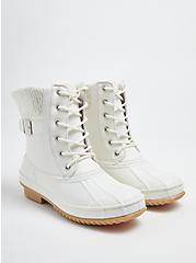 Water-Resistant Bootie - Ivory Faux Leather (WW), IVORY, hi-res