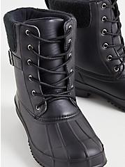 Water-Resistant Bootie - Black Faux Leather (WW), BLACK, alternate